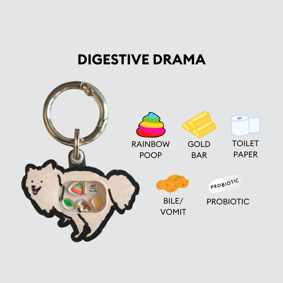 Pomeranian Dog Pooping Shaker Charm