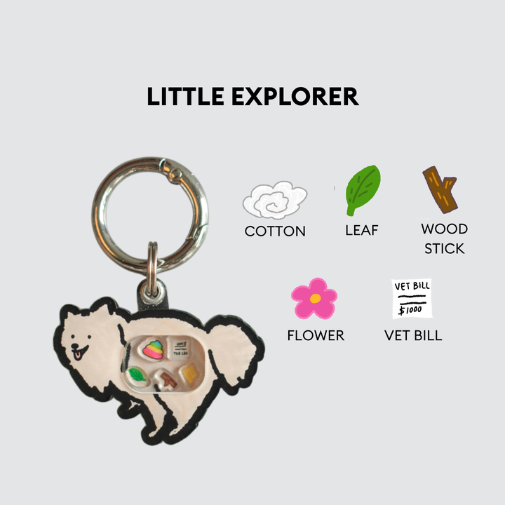 Pomeranian Dog Pooping Shaker Charm