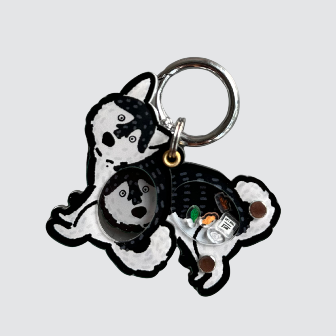 Pomsky Dog Pooping Shaker Charm