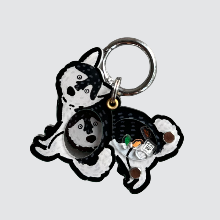 Pomsky Dog Pooping Shaker Charm