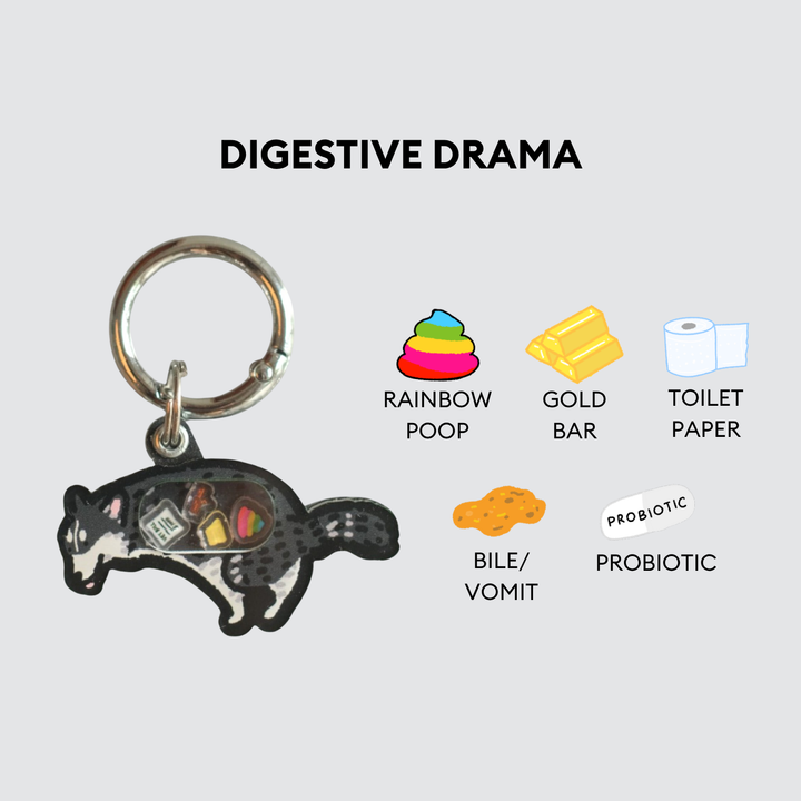 Pomsky Dog Pooping Shaker Charm