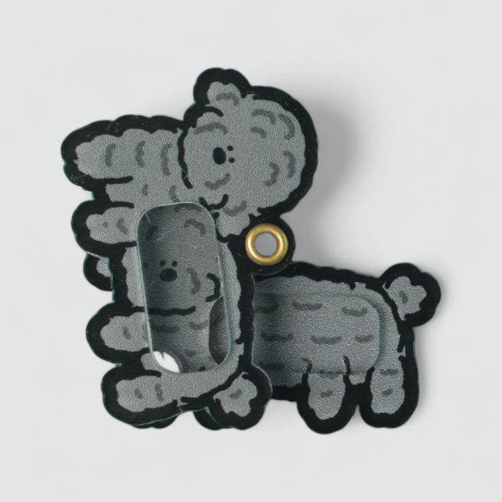 Silver Poodle Shaker Charm