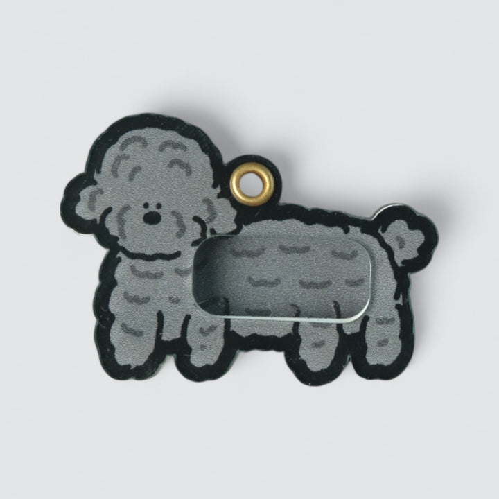 Silver Poodle Shaker Charm
