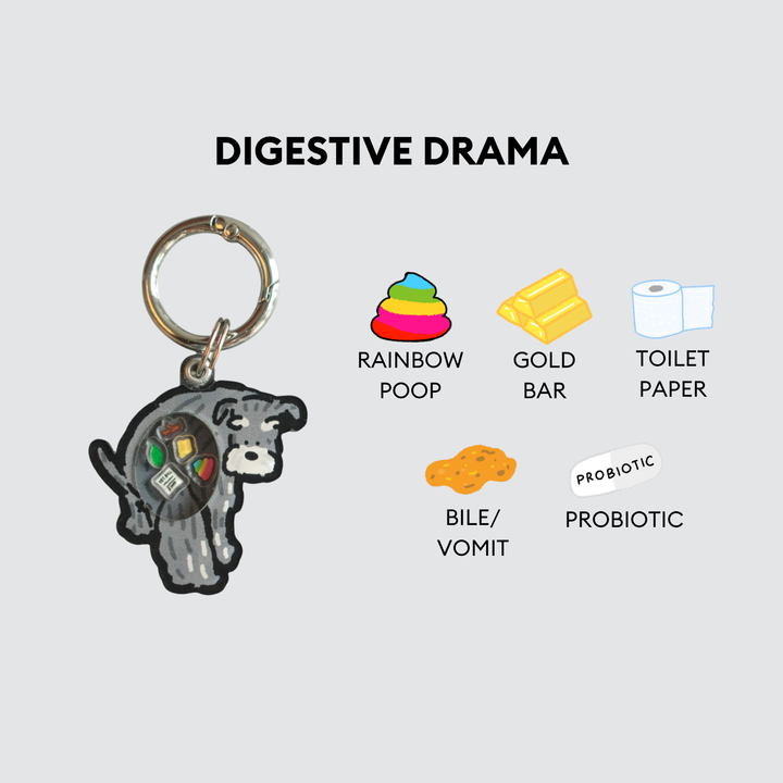 Schnauzer Dog Pooping Shaker Charm