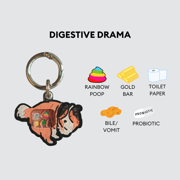 Sheltie Dog Pooping Shaker Charm