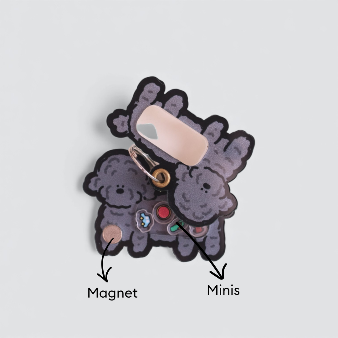 Silver Poodle Shaker Charm