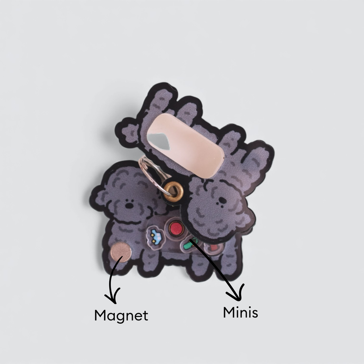 Silver Poodle Shaker Charm