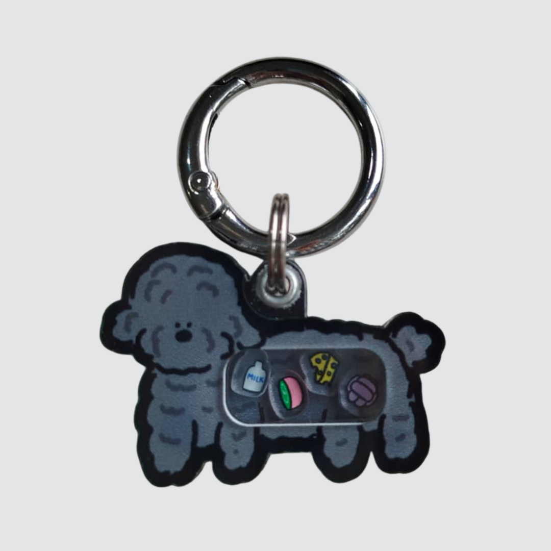 Silver Poodle Shaker Charm