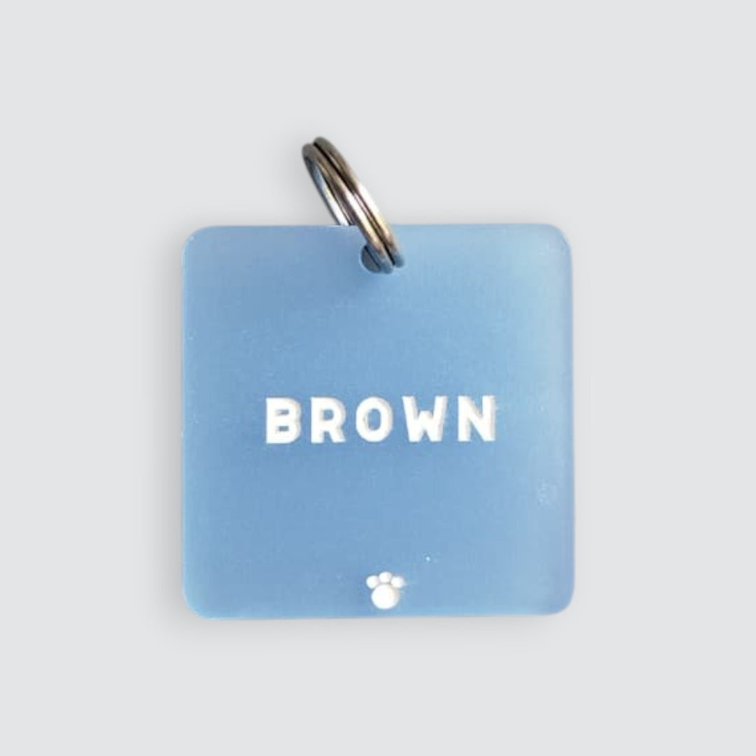 Square Frost Blue Customised Tag