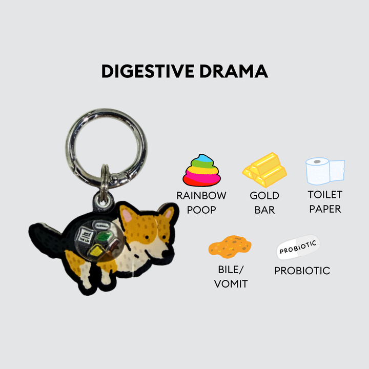 Tricolor Corgi Dog Pooping Shaker Charm