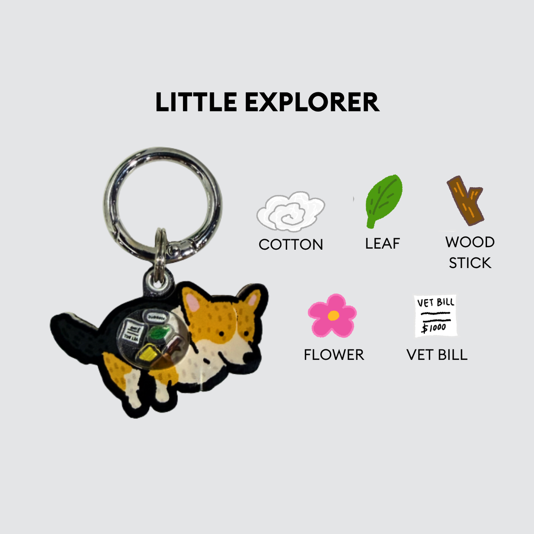 Tricolor Corgi Dog Pooping Shaker Charm