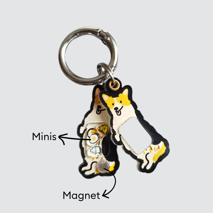Tricolor Corgi Shaker Charm