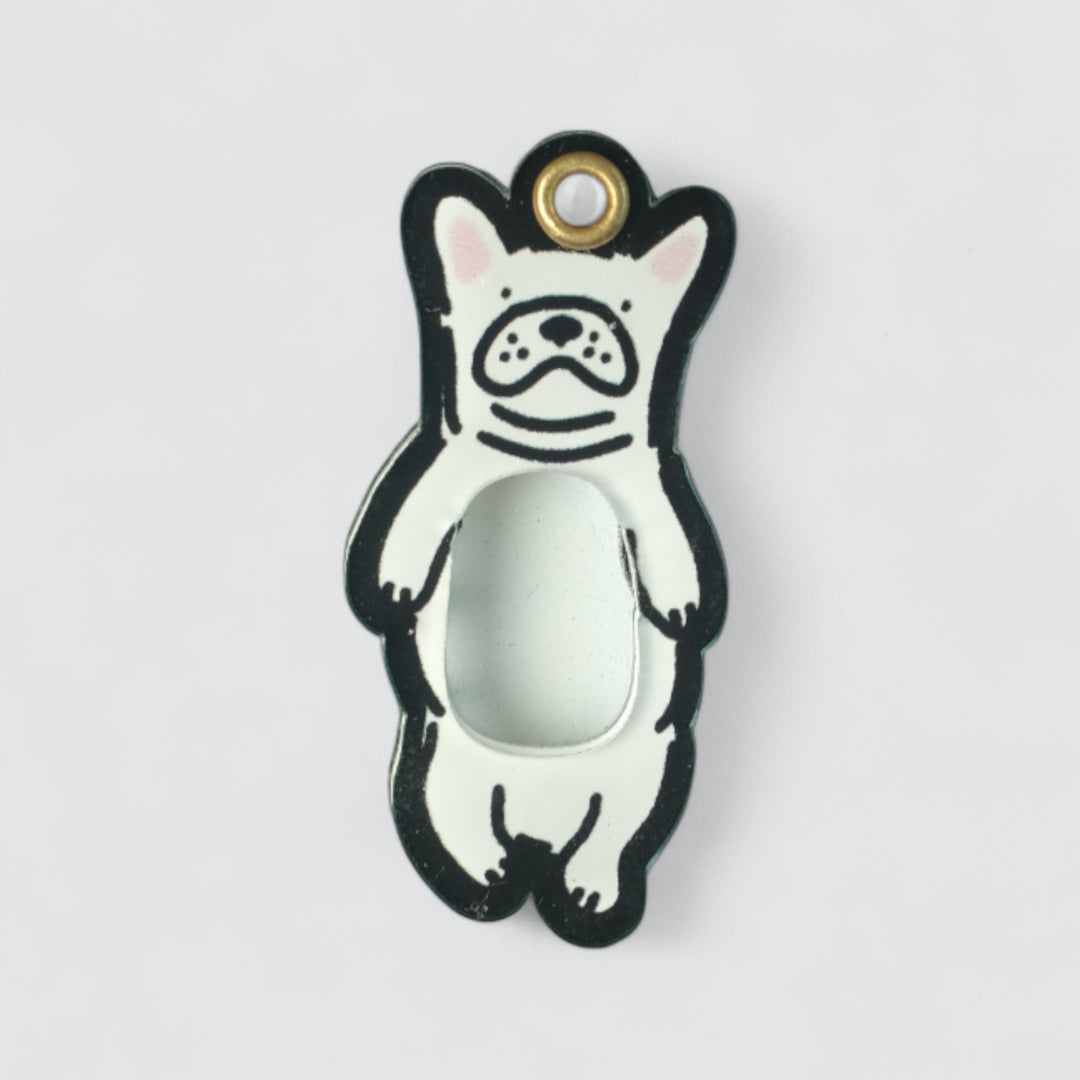 White Frenchie Shaker Charm