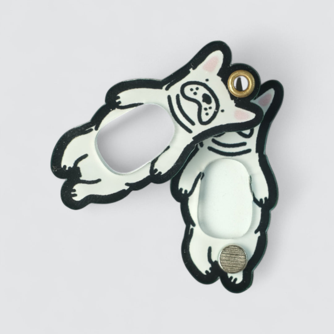 White Frenchie Shaker Charm