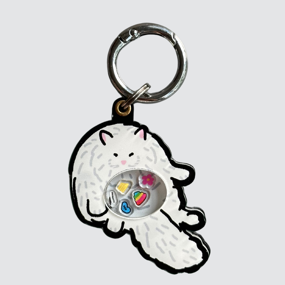 White Cats In The Act Shaker Charm