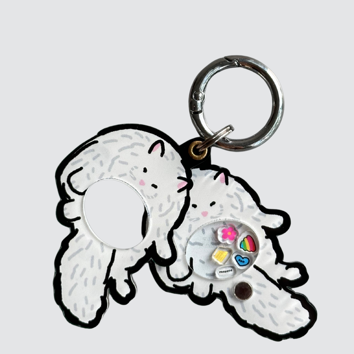 White Cats In The Act Shaker Charm