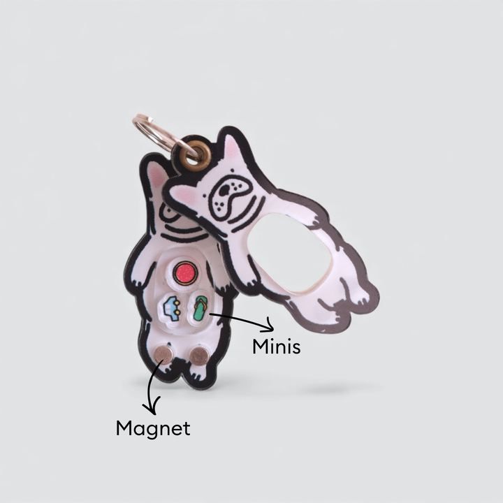 White Frenchie Shaker Charm