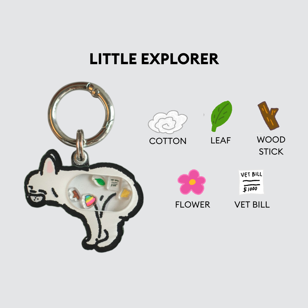 White Frenchie Dog Pooping Shaker Charm