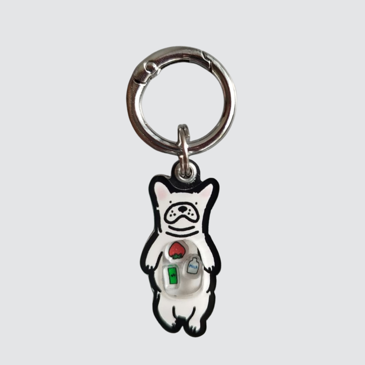 White Frenchie Shaker Charm