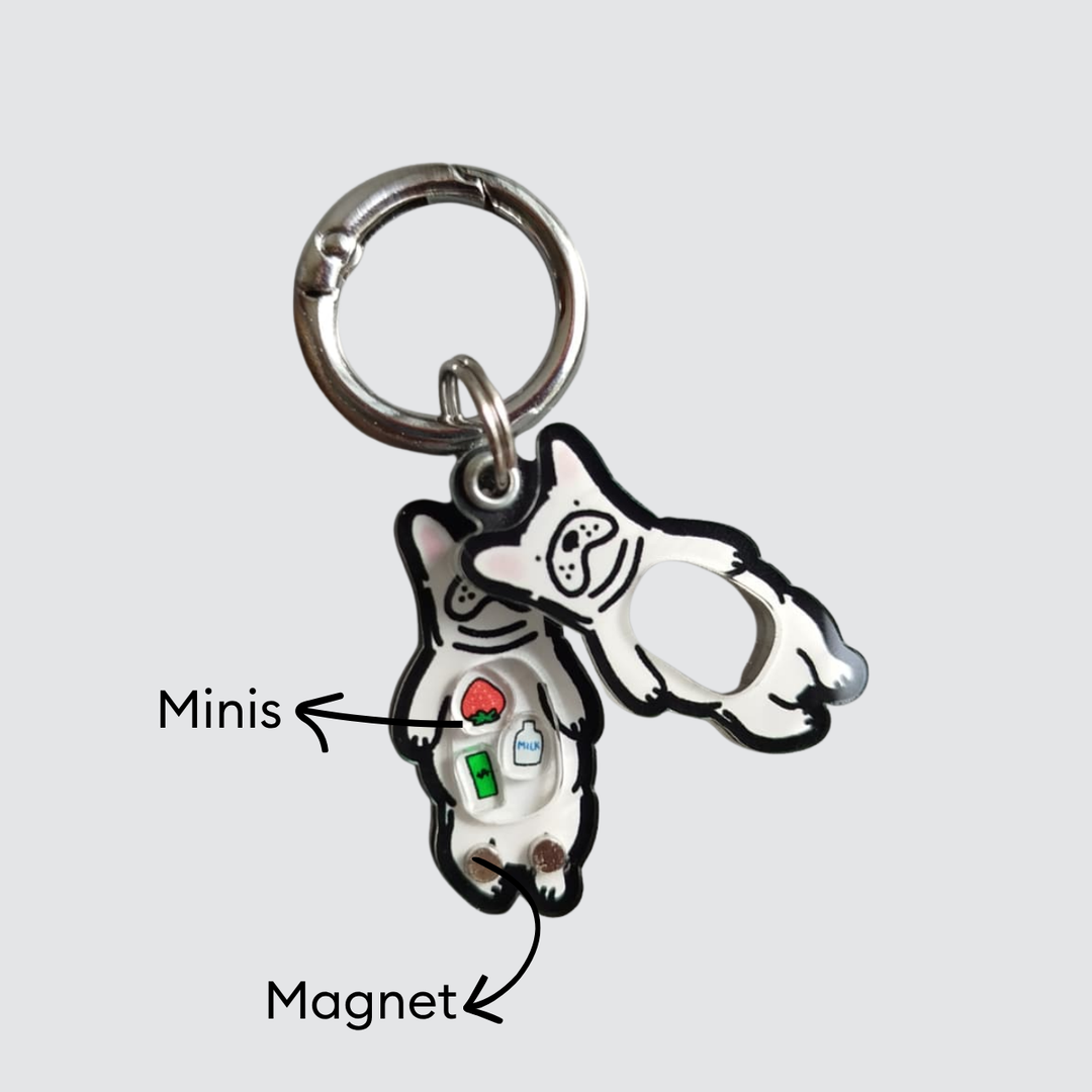 White Frenchie Shaker Charm
