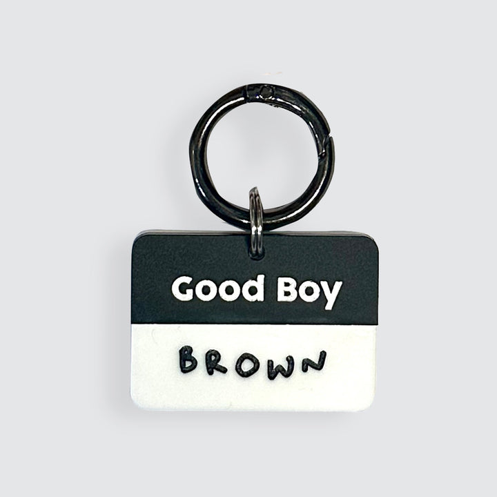 Matte Black Good Boy / Good Girl Customised Tag