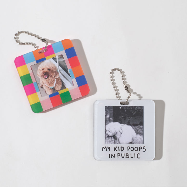 Rainbow Bliss Photo Keychain