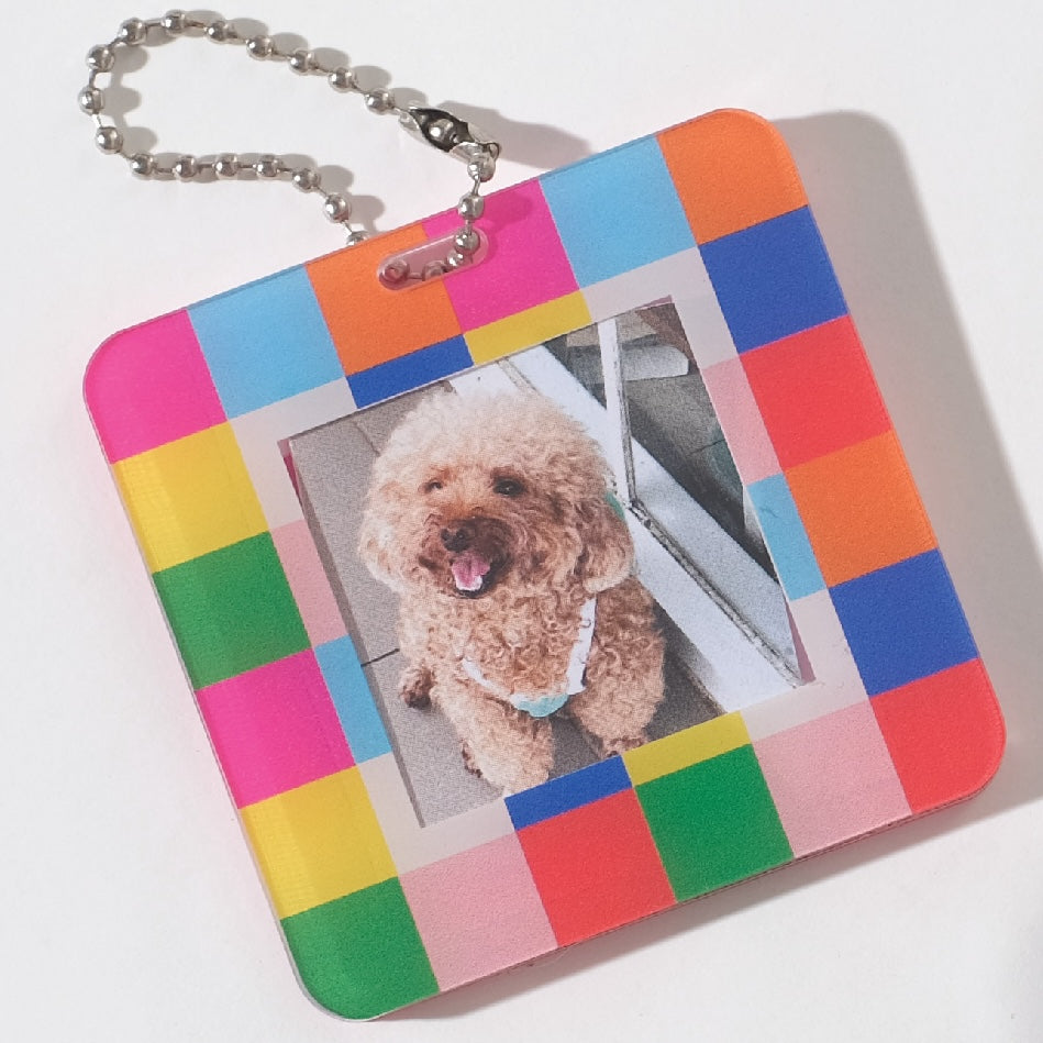 Rainbow Bliss Photo Keychain