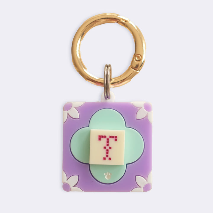 Peranakan Tiles Purple x Cyan Customised Tag
