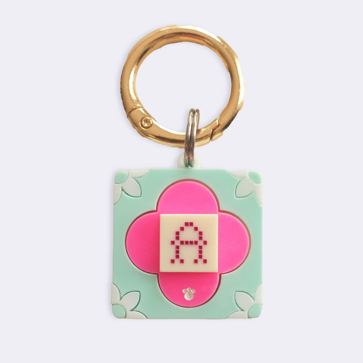 Peranakan Tiles Cyan x Pink Customised Tag