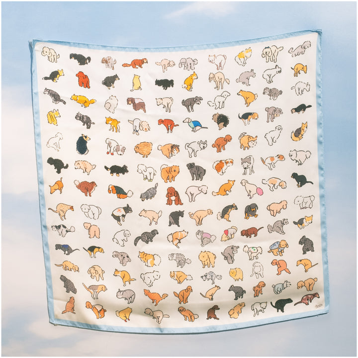 [PREORDER] Caught in the Act Set (White/Baby blue hem scarf)