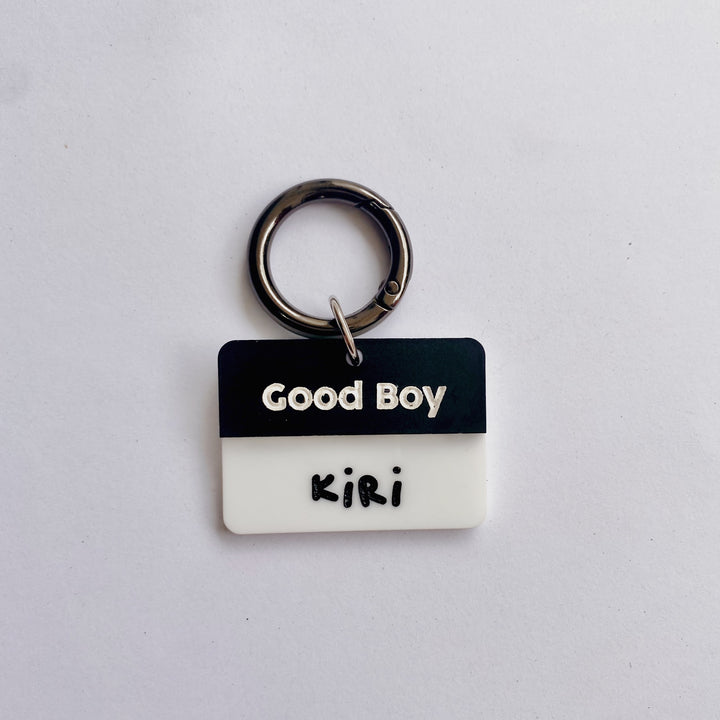 Matte Black Good Boy / Good Girl Customised Tag